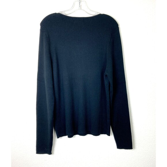 Old Navy NWT Stretchy Ribbed Sweater Size XXL Tall Black Sweetheart Neckline - Picture 5 of 6